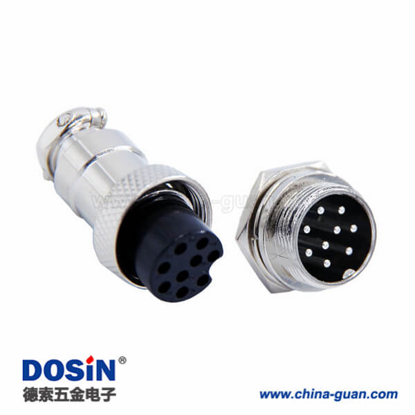 7 航空插頭插座GX16 9芯直式防水連接器