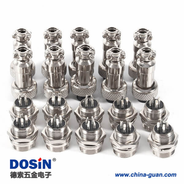 76-1 GX12-4芯航空插頭插座公母直式圓形連接器5套