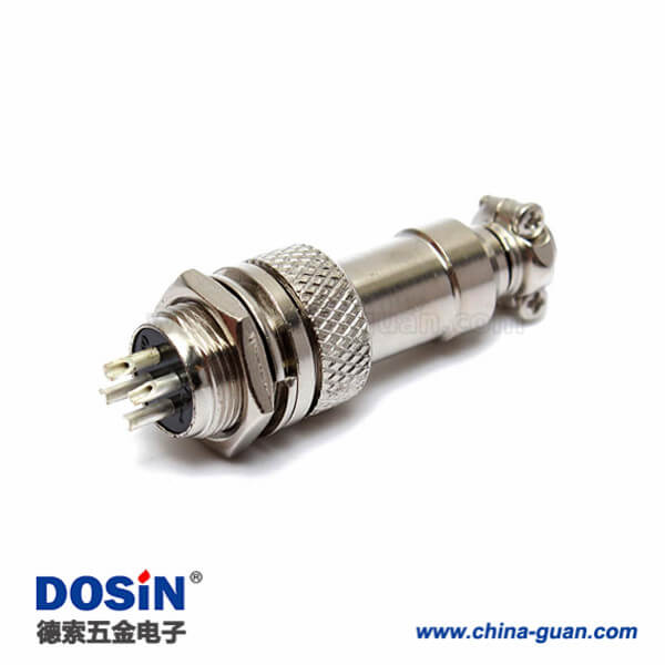 76 GX12-4芯航空插頭插座公母直式圓形連接器5套