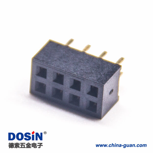 8 雙排插座180度間距2.0PH單塑4Pin排母插板4pcs