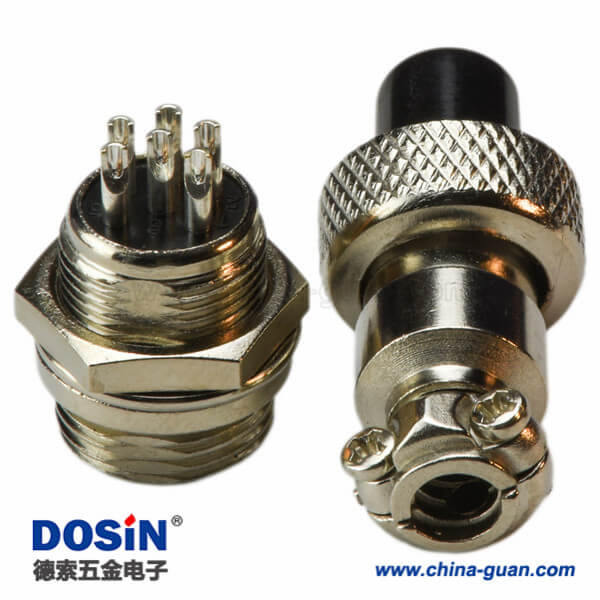 80-2 電纜連接器GX12-6P公插座母插頭航空直式連接器5套