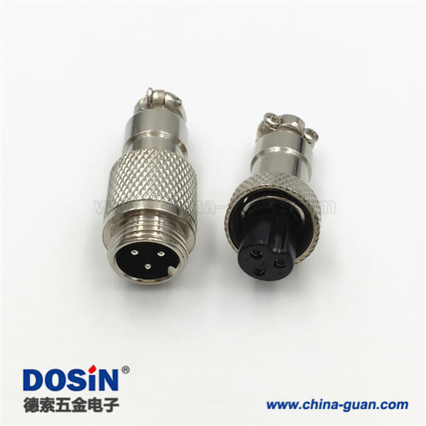 85-2 對接式GX12 3芯連接器公母圓形航空插頭5套