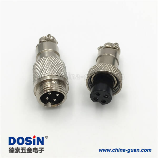 86 GX12-4芯對接航空接插件公頭母頭金屬直式連接器5套