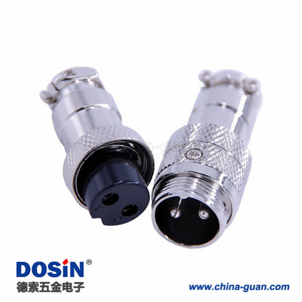 9 防水航空插頭GX16 2芯直式電纜連接器