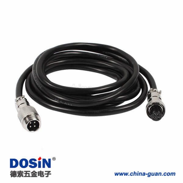 94 GX12航空插頭連接線4芯圓形連接器插頭線1M