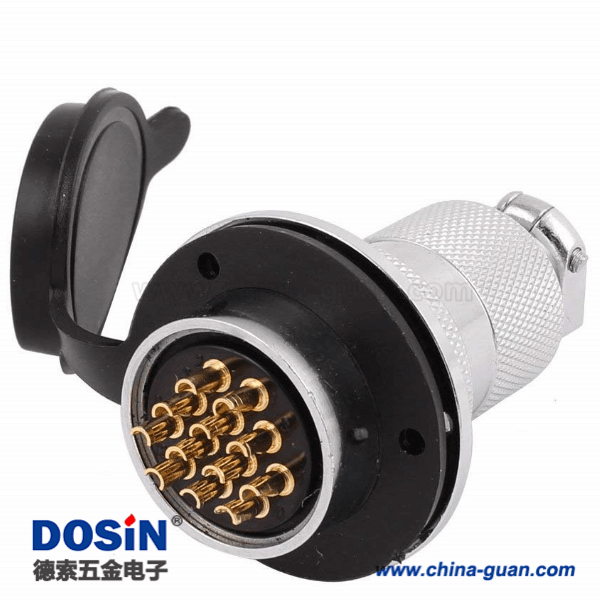 119 12芯GX30圓形法蘭連接器公母航空連接器
