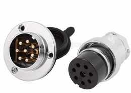 GX30 8芯圓形法蘭連接器母頭公座航空連接器