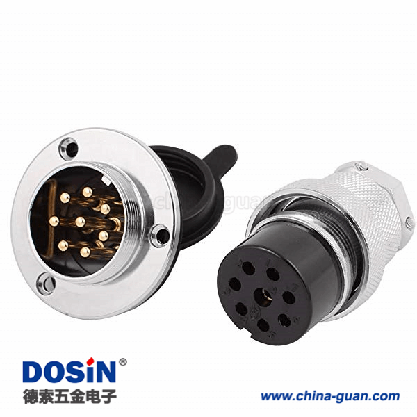 120-1 GX30 8芯圓形法蘭連接器母頭公座航空連接器