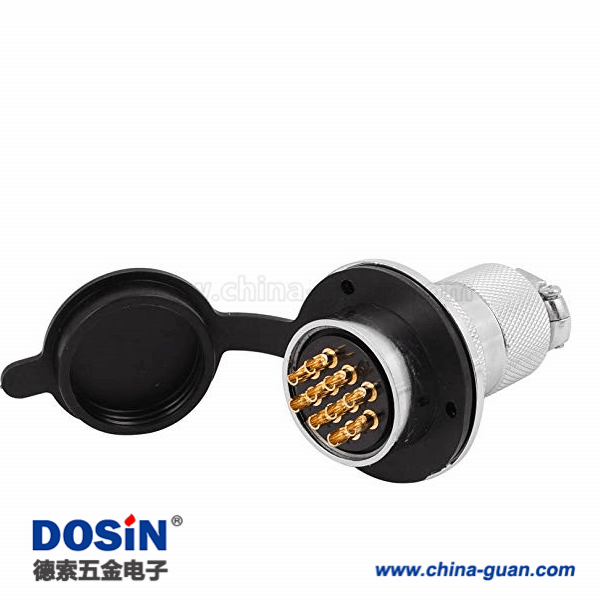 121 大圓盤GX30 7芯連接器母頭公座圓形航空連接器