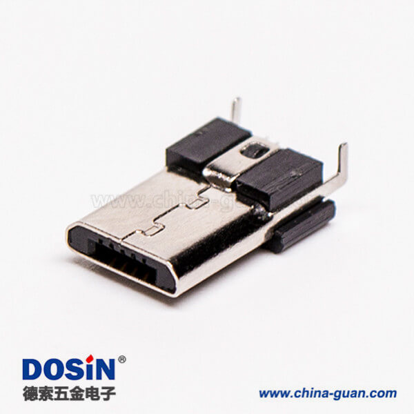 micro usb 5s b型牛角型彎式公座DIP兩腳連接器 micro usb 5s b型牛角型彎式公座DIP兩腳連接器