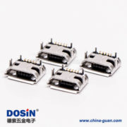 micro usb 5p b型SMT B型母座牛角型連接器 7.20-5.50 micro usb 5p b型SMT B型母座牛角型連接器 7.20-5.50