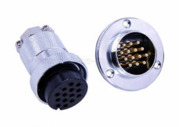 GX30-14芯航空插頭對(duì)接法蘭式公母連接器2套