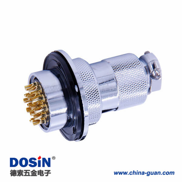 74 GX30-14芯航空插頭對接法蘭式公母連接器2套