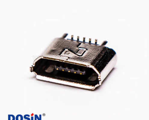 micro B usb接口母座B型5針180°SMT立貼式連接器