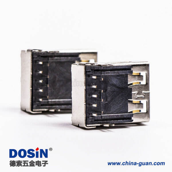 usb3.0母座接口type a彎式塑膠加長型插板帶魚叉腳