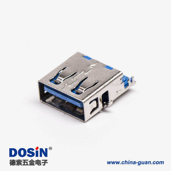 沉板式usb3.0 a型母座彎式SMT沉板四腳貼板 沉板式usb3.0 a型母座彎式SMT沉板四腳貼板