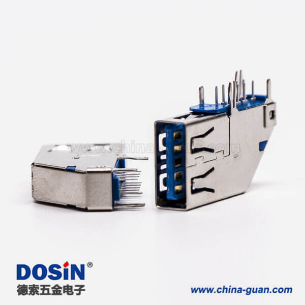 usb3.0母座側插type a彎式母座插孔接PCB板