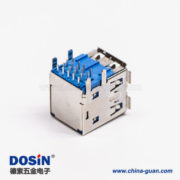 usb3.0雙排母座type a彎頭藍色膠芯插板 usb3.0雙排母座type a彎頭藍色膠芯插板