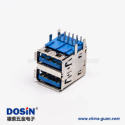 usb3.0雙排母座type a彎頭藍色膠芯插板 usb3.0雙排母座type a彎頭藍色膠芯插板