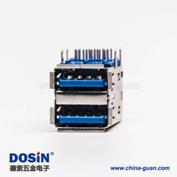 usb3.0雙排母座type a彎頭藍色膠芯插板