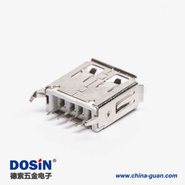 usb/a母座直插接PCB板白色膠芯彎腳 usb/a母座直插接PCB板白色膠芯彎腳