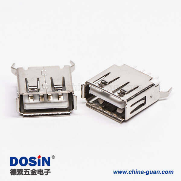 usb/a母座直插接PCB板白色膠芯彎腳 usb/a母座直插接PCB板白色膠芯彎腳