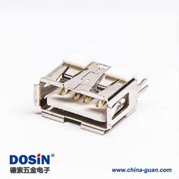 usb type a封裝母座直式白色膠芯 usb type a封裝母座直式白色膠芯