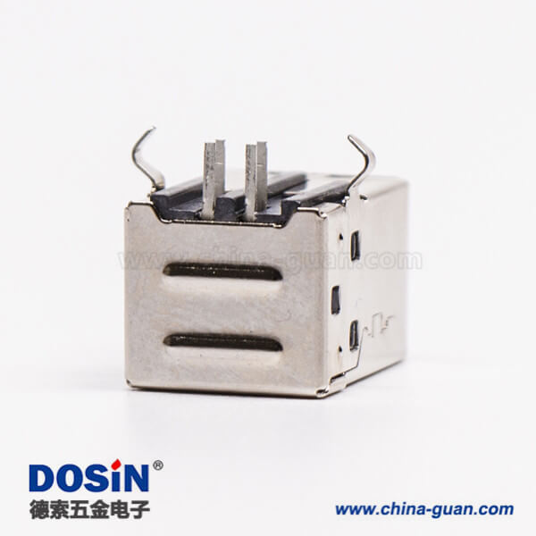 usb type b母座封裝彎式DIP插PCB板