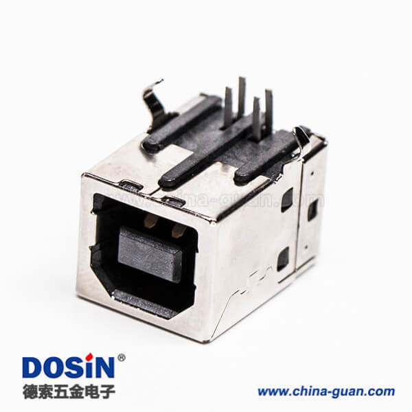 usb type b母座封裝彎式DIP插PCB板 usb type b母座封裝彎式DIP插PCB板