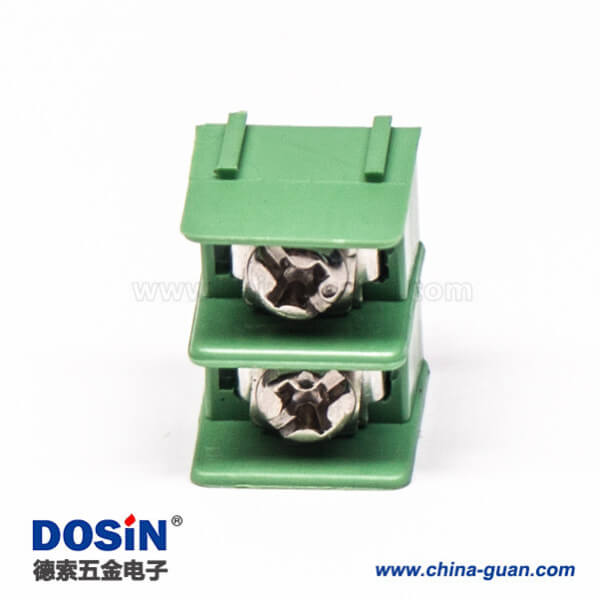 柵欄式端子2芯綠色連接器插PCB板