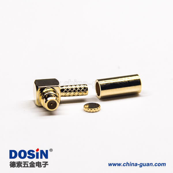 mmcx彎公頭帶金屬帽壓接式接線連接器 mmcx彎公頭帶金屬帽壓接式接線連接器