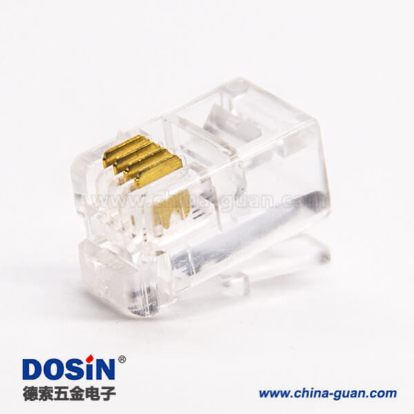 4芯線rj11水晶頭4p4c直式透明網(wǎng)線接口不帶屏蔽 4芯線rj11水晶頭4p4c直式透明網(wǎng)線接口不帶屏蔽