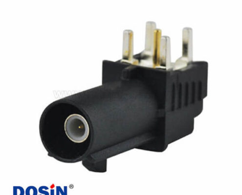 Fakra連接器PCB板安裝A型彎式公頭RF系列黑色衛星收音機WIFI用連接器