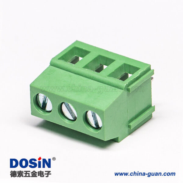 螺釘式接線端子排直式3芯接PCB板連接器綠色 螺釘式接線端子排直式3芯接PCB板連接器綠色