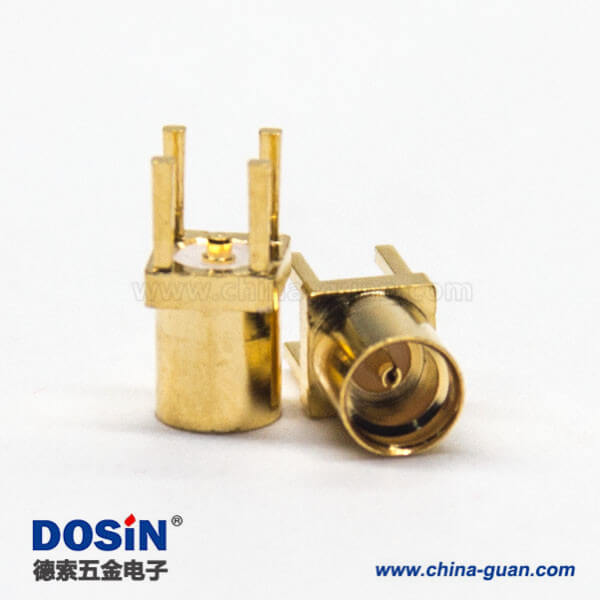 mmcx鍍金直式母座插板式接PCB板