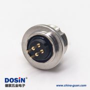 圓形插座連接器M9母頭直式插孔接pcb板4芯連接器 圓形插座連接器M9母頭直式插孔接pcb板4芯連接器