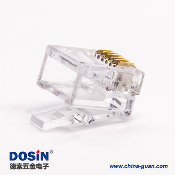 rj11型水晶頭6p6c網(wǎng)線接頭透明非屏蔽