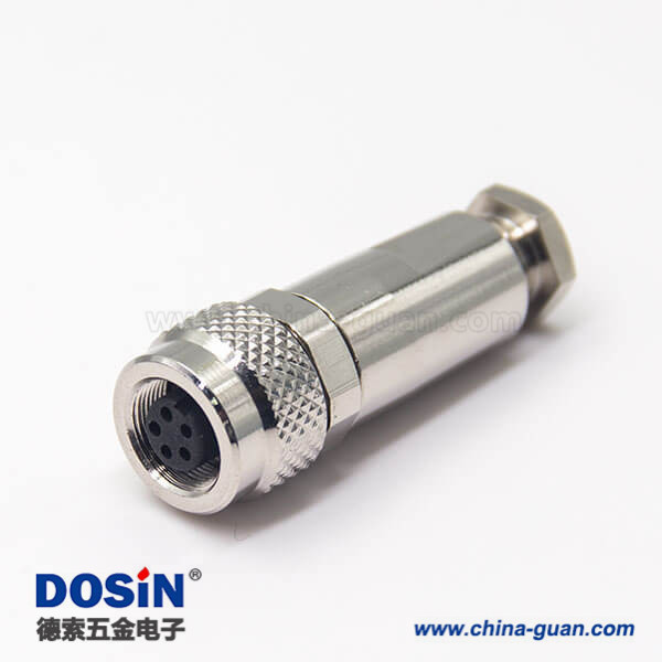 全金屬防水連接器M9 5芯母頭直式組裝接頭 全金屬防水連接器M9 5芯母頭直式組裝接頭