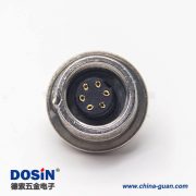6芯防水連接器M9母頭直式前鎖穿墻面板安裝 6芯防水連接器M9母頭直式前鎖穿墻面板安裝