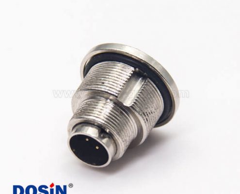 防水焊線式連接器M9公頭直式焊線前鎖穿墻