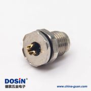 圓形防水m5連接器3pin母頭插座防水焊線式前鎖板面板安裝 圓形防水m5連接器3pin母頭插座防水焊線式前鎖板面板安裝