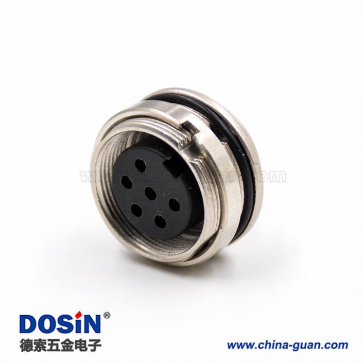 6芯插座M16母頭6芯A扣直式前鎖穿墻板端插座焊杯接線連接器 6芯插座M16母頭6芯A扣直式前鎖穿墻板端插座焊杯接線連接器