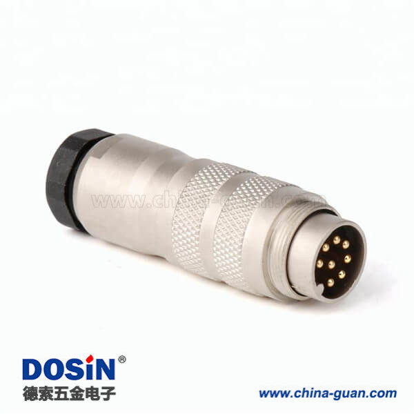 M16防水連接器8芯公頭螺紋連接航空插頭 M16防水連接器8芯公頭螺紋連接航空插頭