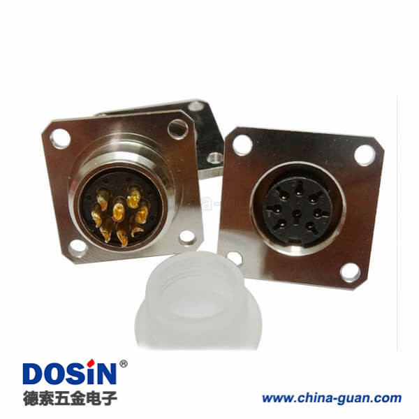 M16 8芯焊接型航空連接器母頭法蘭連接器 M16 8芯焊接型航空連接器母頭法蘭連接器