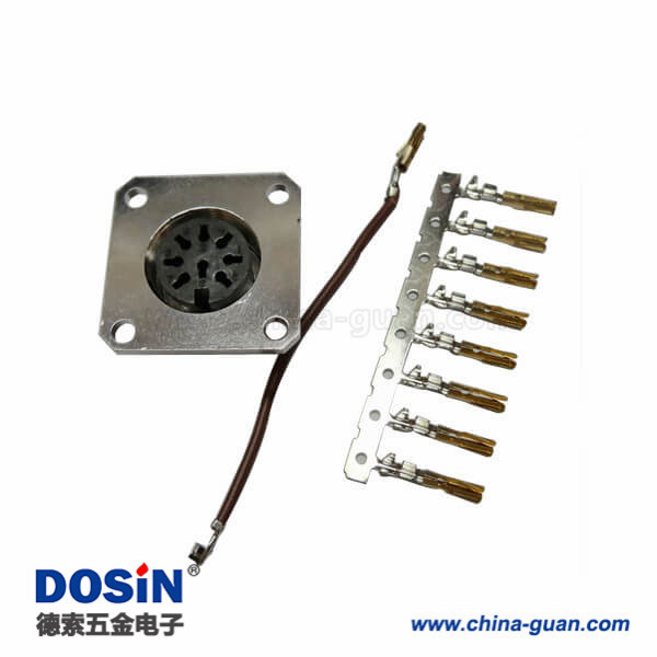 M16方形法蘭連接器8芯打端子式母頭連接器 M16方形法蘭連接器8芯打端子式母頭連接器