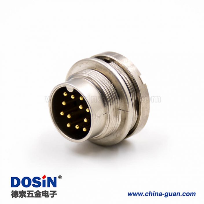公插座M16公頭12芯A扣板端插座連接器直式穿墻PCB板接線焊接 公插座M16公頭12芯A扣板端插座連接器直式穿墻PCB板接線焊接
