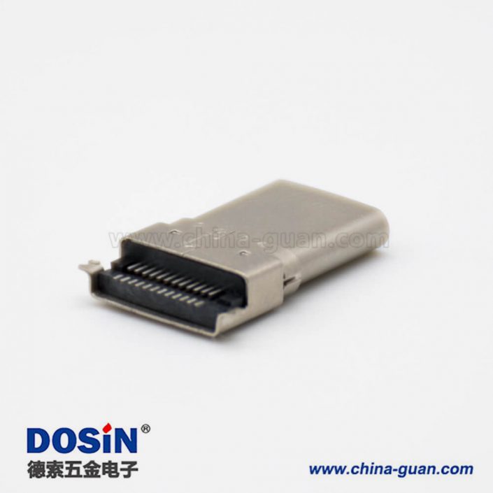 USB3.0 USB C公頭3.1直式沉板雙貼DIP型連接器24芯 USB3.0 USB C公頭3.1直式沉板雙貼DIP型連接器24芯