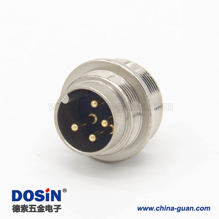 m16 4芯連接器直式公插座焊杯接線 m16 4芯連接器直式公插座焊杯接線