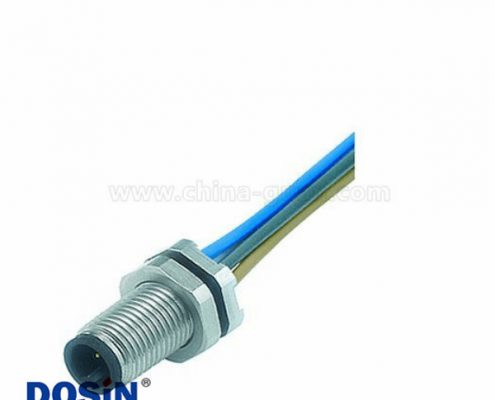 M5賓德連接器前鎖螺紋M5 3芯焊線式連接器器接50CM 26AWG線