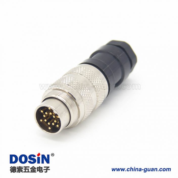 工業電纜插頭 M16 14芯直式接線公頭連接器 工業電纜插頭 M16 14芯直式接線公頭連接器